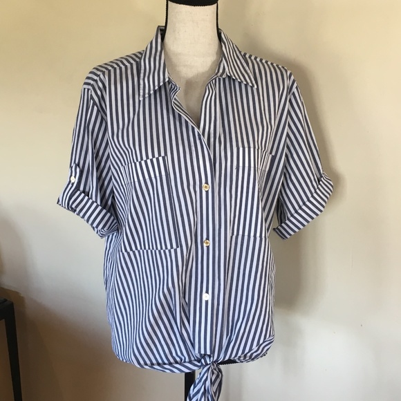 Michael Kors Tops - Michael Kors Striped top in white/navy
